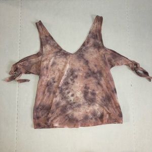 American Eagle tie dye cold shoulder top